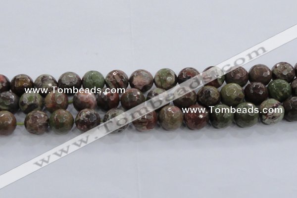 CRA106 15.5 inches 18mm faceted round rainforest agate beads