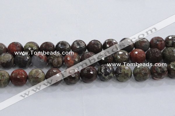 CRA107 15.5 inches 20mm faceted round rainforest agate beads