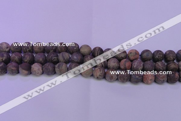 CRA120 15.5 inches 4mm round matte rainforest agate beads