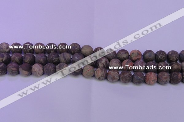 CRA121 15.5 inches 6mm round matte rainforest agate beads