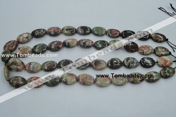 CRA15 15.5 inches 13*18mm oval natural rainforest agate beads