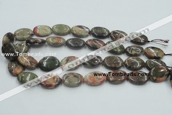 CRA16 15.5 inches 18*25mm oval natural rainforest agate beads