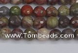 CRA161 15.5 inches 6mm faceted round rainforest agate beads