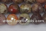 CRA163 15.5 inches 10mm faceted round rainforest agate beads