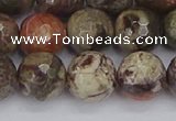 CRA164 15.5 inches 12mm faceted round rainforest agate beads