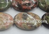 CRA17 15.5 inches 22*30mm oval natural rainforest agate beads