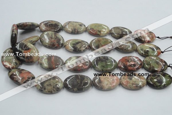 CRA17 15.5 inches 22*30mm oval natural rainforest agate beads