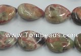 CRA18 15.5 inches 13*18mm flat teardrop natural rainforest agate beads