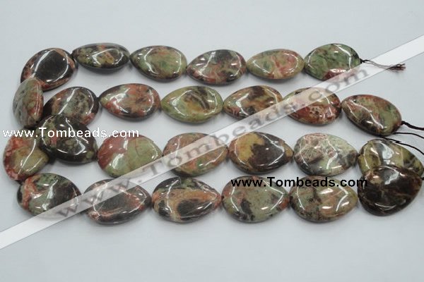 CRA20 15.5 inches 22*30mm flat teardrop natural rainforest agate beads