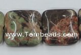 CRA23 15.5 inches 25*25mm square natural rainforest agate beads