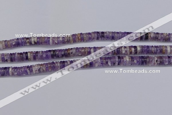 CRB1007 15.5 inches 2*6mm heishi dogtooth amethyst beads wholesale