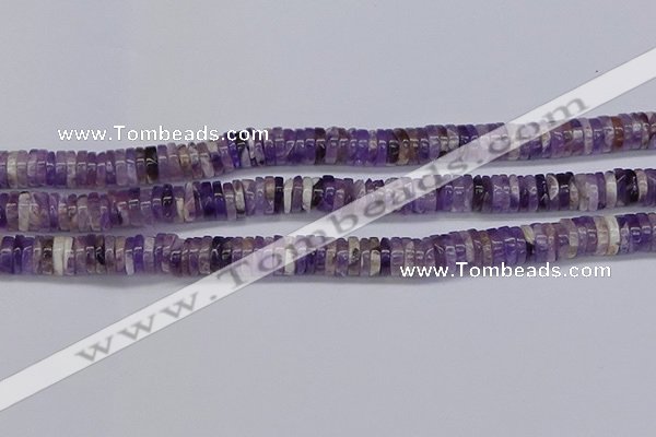 CRB1008 15.5 inches 2*7mm heishi dogtooth amethyst beads wholesale