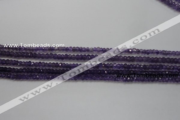 CRB101 15.5 inches 2.5*4mm faceted rondelle amethyst beads