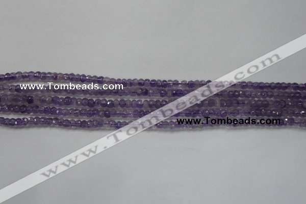 CRB102 15.5 inches 2.5*4mm faceted rondelle amethyst beads