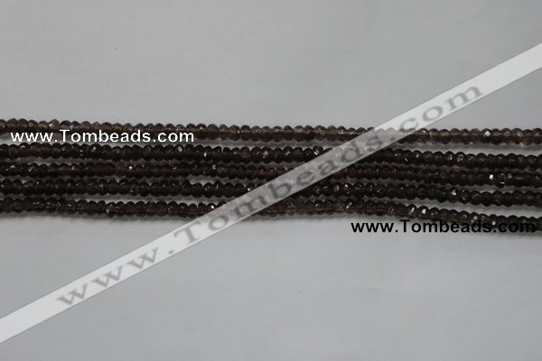 CRB103 15.5 inches 2.5*4mm faceted rondelle smoky quartz beads