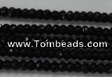 CRB104 15.5 inches 2.5*4mm faceted rondelle black agate beads