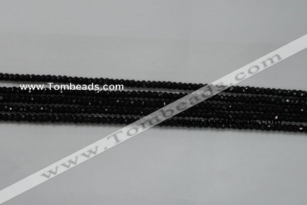 CRB104 15.5 inches 2.5*4mm faceted rondelle black agate beads