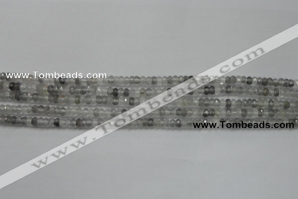 CRB105 15.5 inches 2.5*4mm faceted rondelle cloudy quartz beads