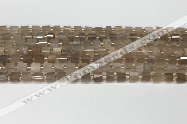 CRB1054 15.5 inches 4*6mm - 5*6mm faceted tyre moonstone beads