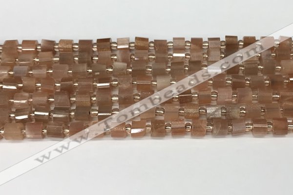 CRB1060 15.5 inches 4*6mm - 5*6mm faceted tyre moonstone beads