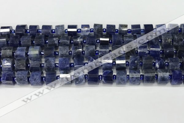 CRB1074 15.5 inches 7*9mm - 8*10mm faceted tyre sodalite beads