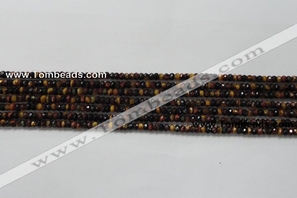 CRB108 15.5 inches 2.5*4mm faceted rondelle red & yellow tiger eye beads