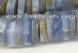 CRB1080 15.5 inches 5*20mm - 6*22mm faceted heishi blue chalcedony beads