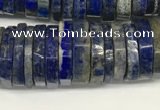 CRB1085 15.5 inches 5*20mm - 6*22mm faceted heishi lapis lazuli beads