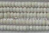 CRB109 15.5 inches 2.5*4mm faceted rondelle white agate beads