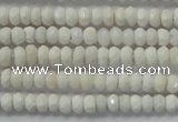 CRB109 15.5 inches 2.5*4mm faceted rondelle white agate beads