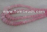 CRB1100 15.5 inches 5*8mm - 9*18mm rondelle rose quartz beads