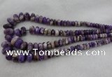 CRB1102 15.5 inches 5*8mm - 9*18mm rondelle dogtooth amethyst beads