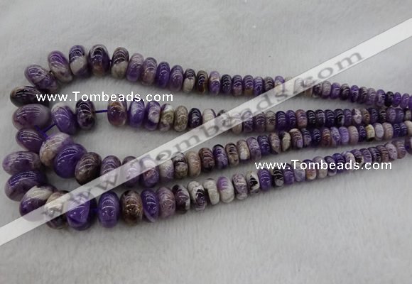 CRB1102 15.5 inches 5*8mm - 9*18mm rondelle dogtooth amethyst beads