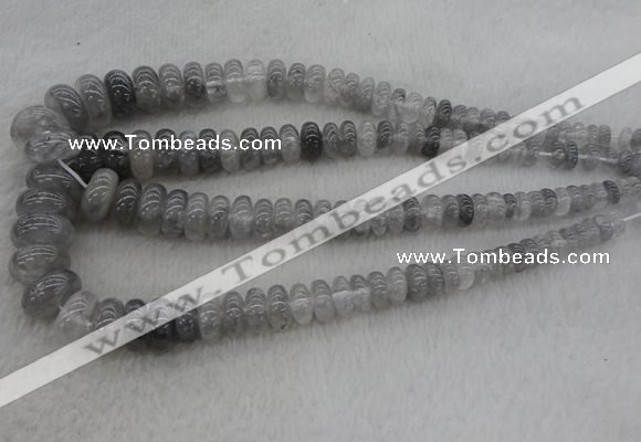 CRB1104 15.5 inches 5*8mm - 9*18mm rondelle cloudy quartz beads