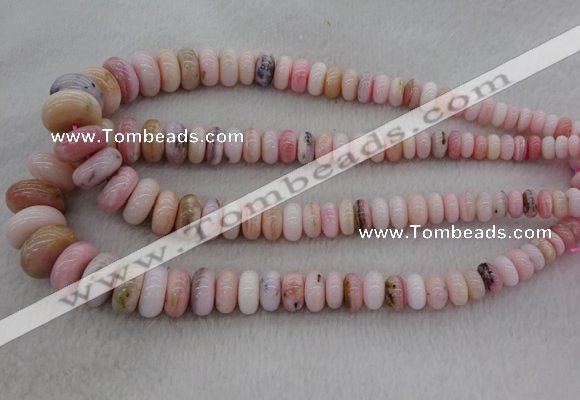 CRB1106 15.5 inches 5*8mm - 9*18mm rondelle pink opal beads