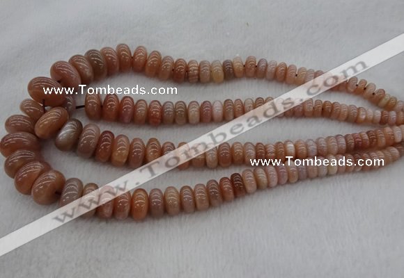 CRB1111 15.5 inches 5*8mm - 9*18mm rondelle moonstone beads