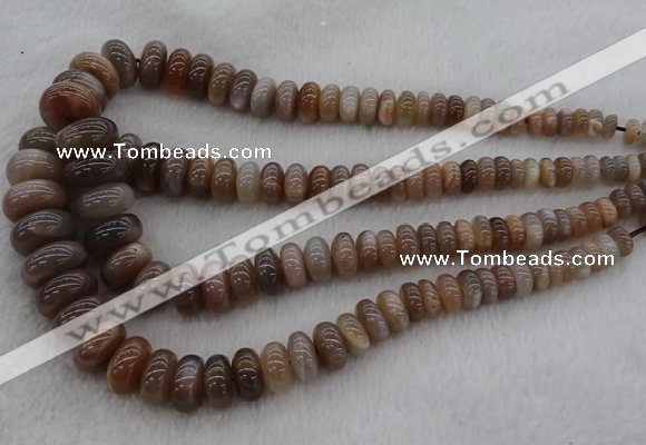 CRB1112 15.5 inches 5*8mm - 9*18mm rondelle moonstone beads