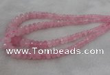 CRB1120 15.5 inches 5*8mm - 9*18mm faceted rondelle rose quartz beads