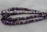 CRB1122 15.5 inches 5*8mm - 9*18mm faceted rondelle dogtooth amethyst beads