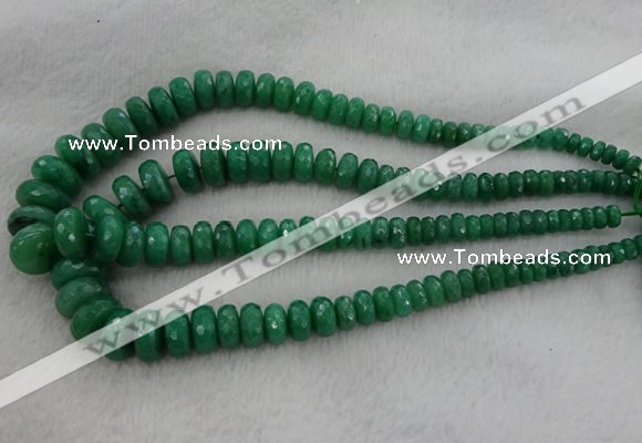 CRB1127 15.5 inches 5*8mm - 9*18mm faceted rondelle green aventurine beads