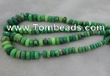 CRB1128 15.5 inches 5*8mm - 9*18mm faceted rondelle grass agate beads