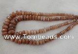 CRB1131 15.5 inches 5*8mm - 9*18mm faceted rondelle moonstone beads