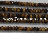 CRB116 15.5 inches 3*5mm faceted rondelle yellow tiger eye beads