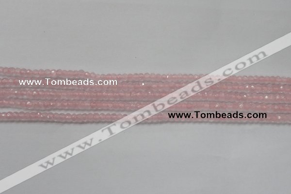 CRB119 15.5 inches 3*5mm faceted rondelle rose quartz beads