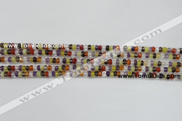 CRB120 15.5 inches 3*5mm faceted rondelle mixed quartz beads