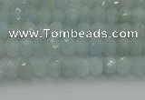 CRB1200 15.5 inches 3*4mm faceted rondelle aquamarine beads