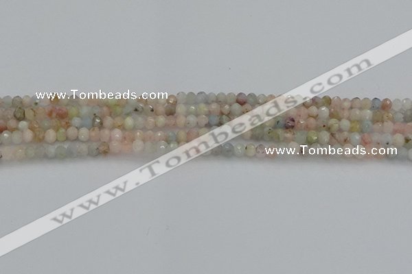 CRB1201 15.5 inches 3*4mm faceted rondelle morganite beads