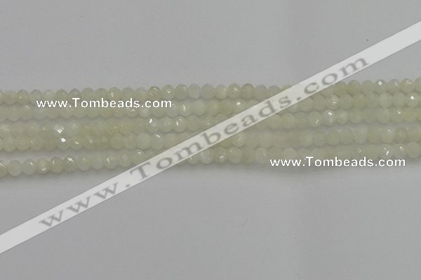 CRB1211 15.5 inches 4*6mm faceted rondelle white moonstone beads