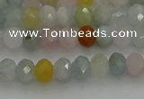 CRB1213 15.5 inches 4*6mm faceted rondelle morganite beads