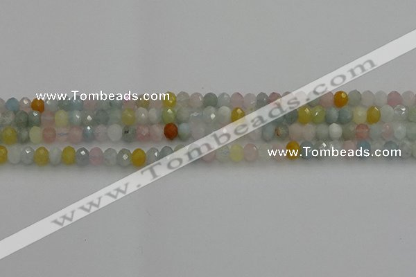 CRB1213 15.5 inches 4*6mm faceted rondelle morganite beads